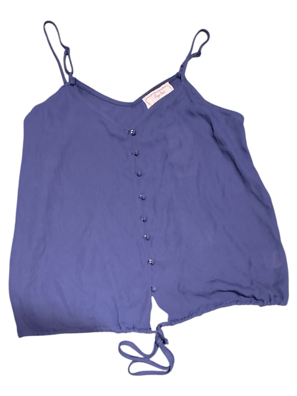 Hippie Rose Navy Blue Button-Front Spaghetti Strap Cami